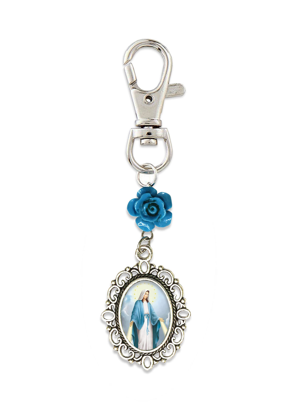 Our Lady of Grace Floral Devotional Key Chain