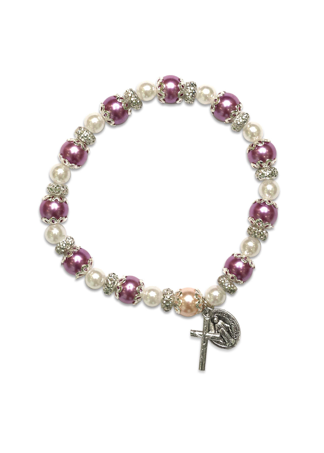 Purple Pearl Rosary Bracelet