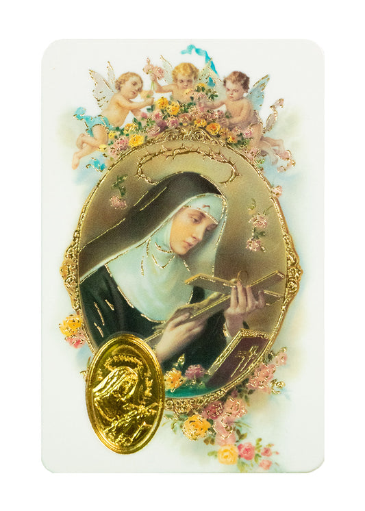 Saint Rita Prayer Card with Golden Ink