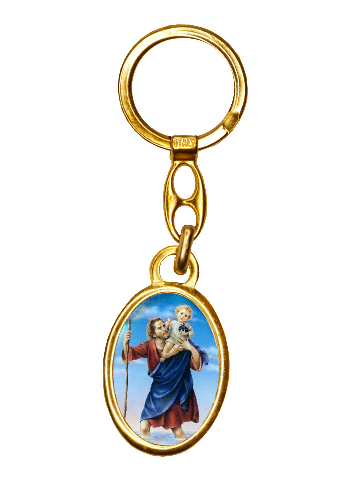 Saint Rita & Saint Christopher Keychain