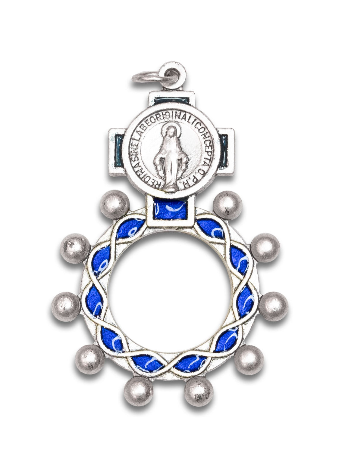 Blue Mirculous Rosary Ring