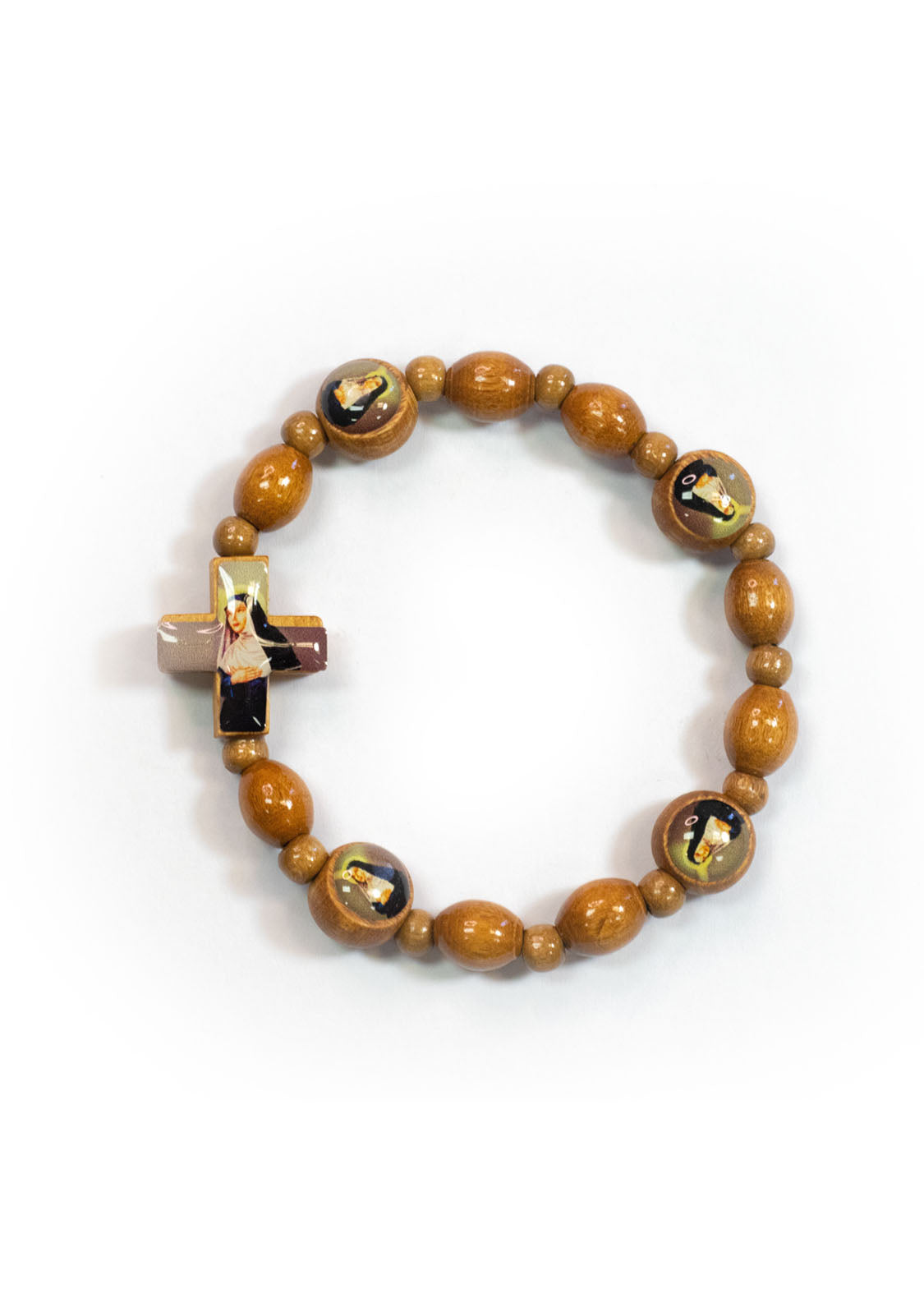 Wooden Saint Rita Bracelet