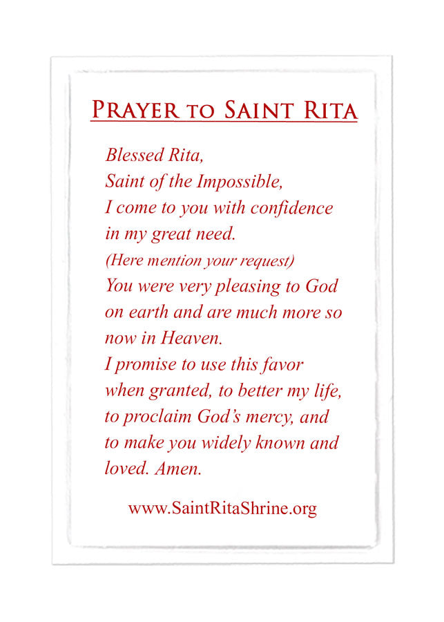 Saint Rita Relic Card