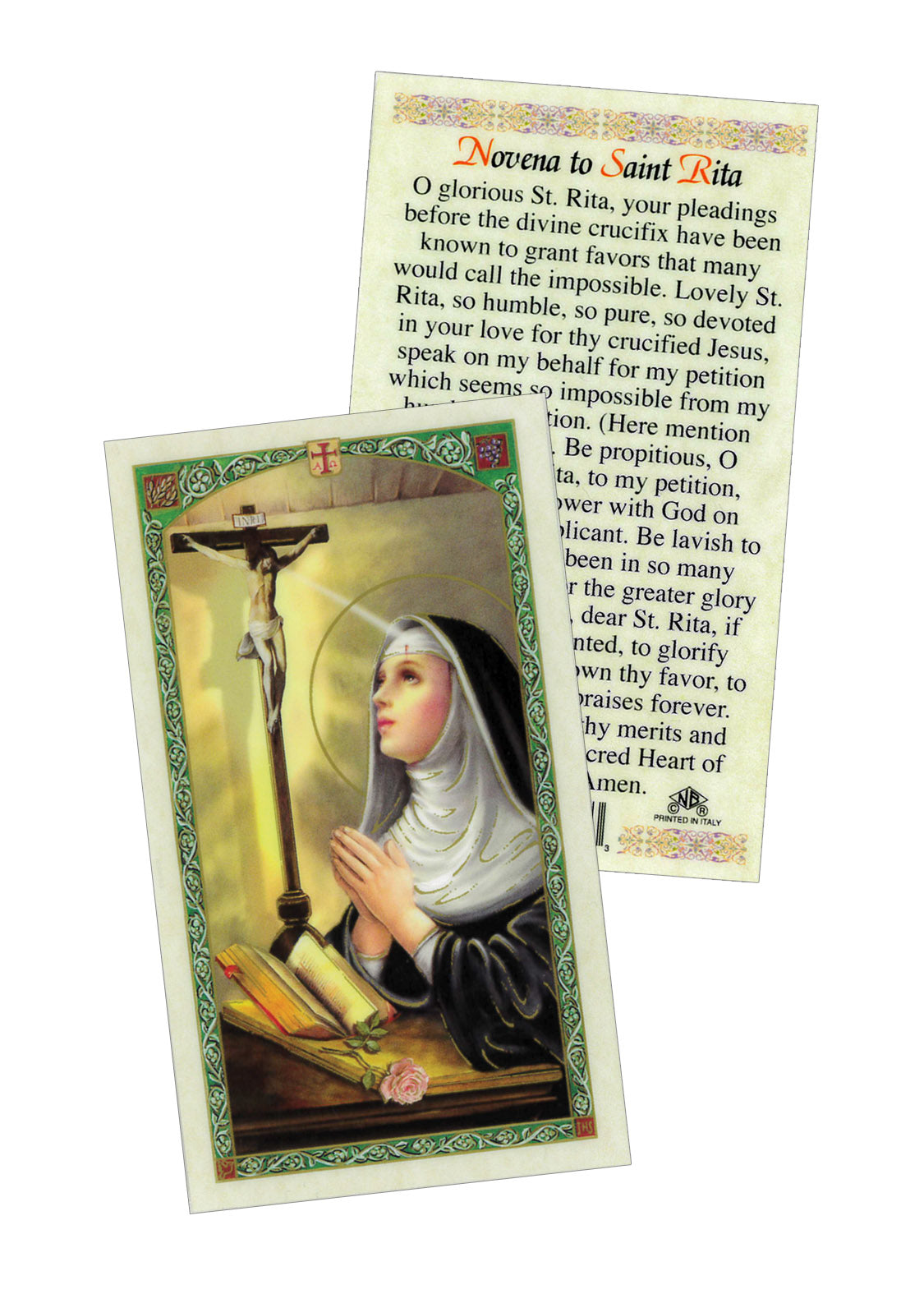 Saint Rita Prayer Card (Laminated)