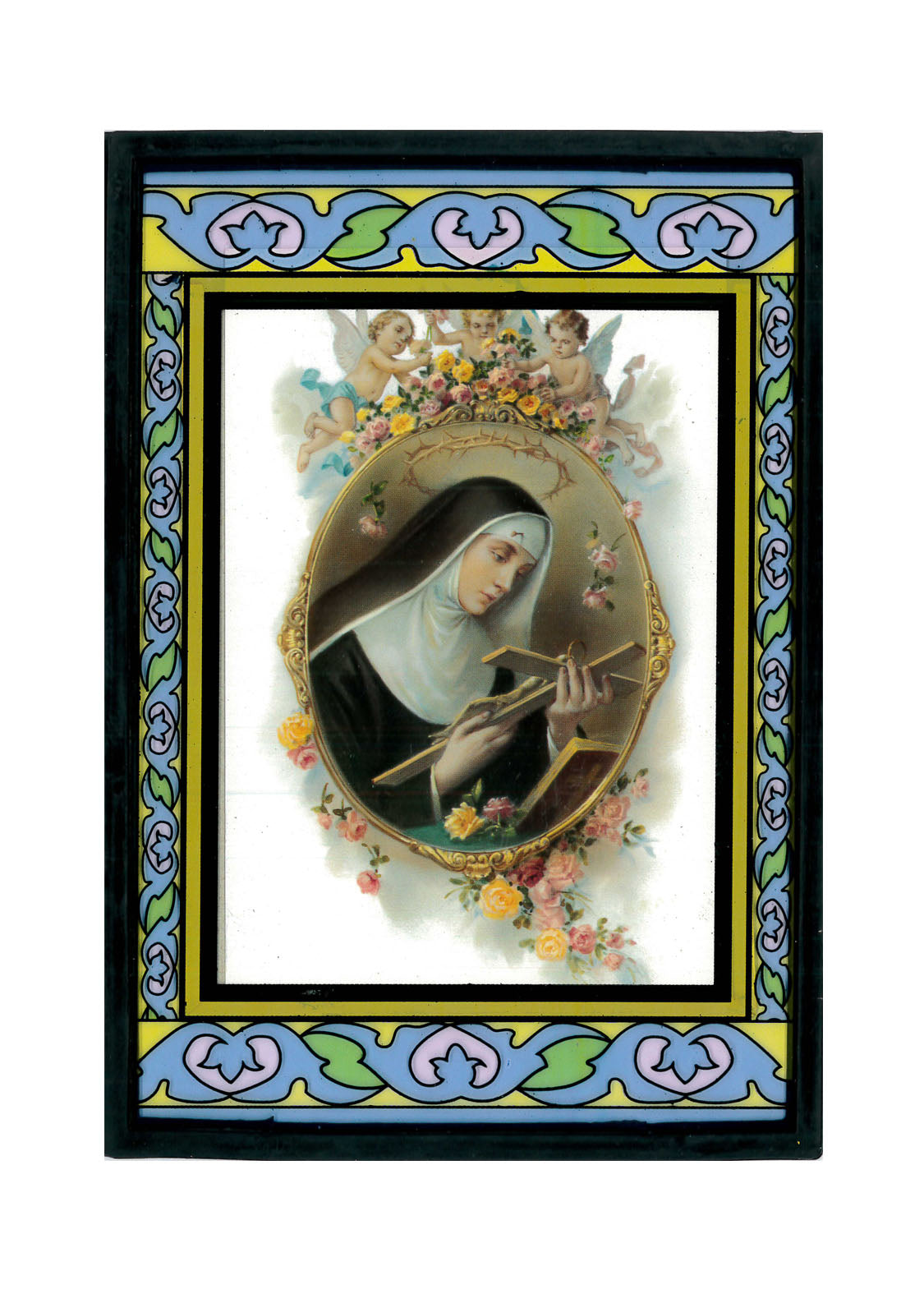 Saint Rita Stained Glass Plaque